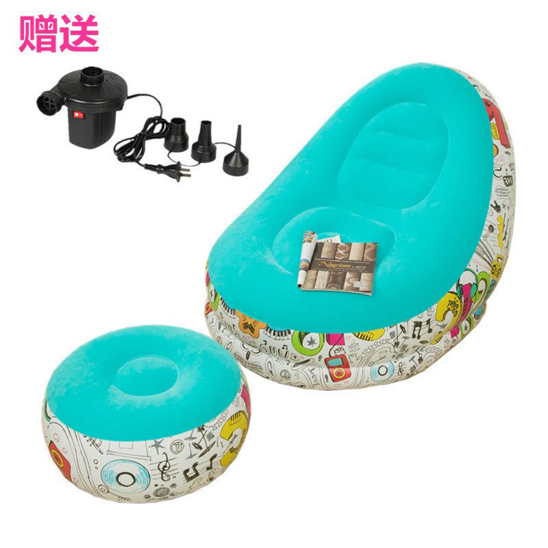 New thickened inflatable lazy sofa with footrest leisure sofa