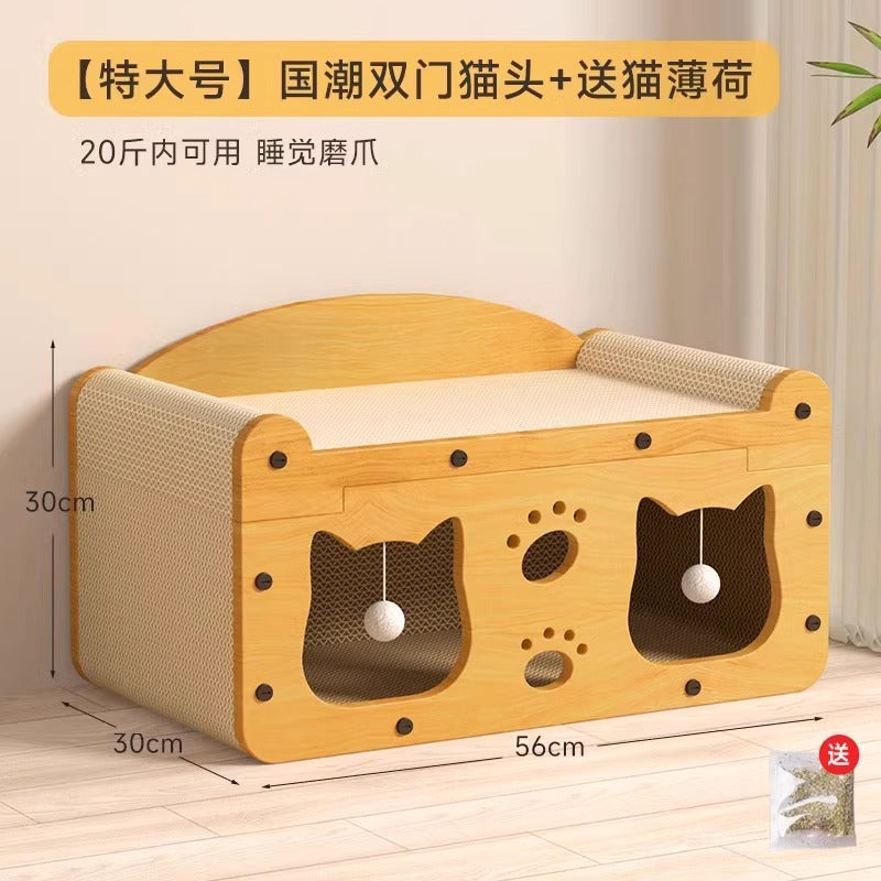 Cat scratching board cat bed