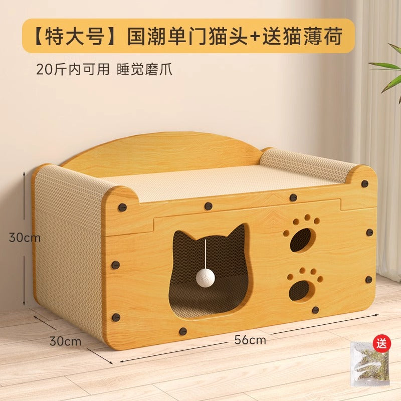 Cat scratching board cat bed