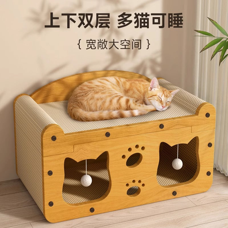 Cat scratching board cat bed