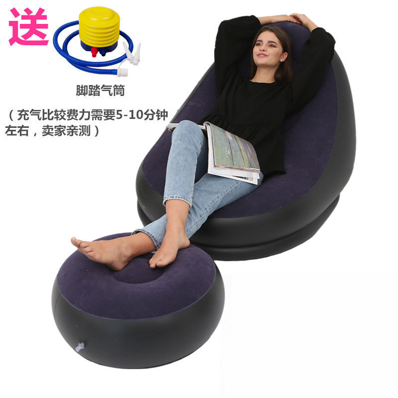 New thickened inflatable lazy sofa with footrest leisure sofa