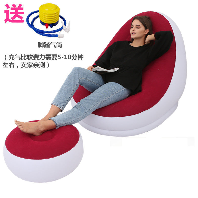 New thickened inflatable lazy sofa with footrest leisure sofa