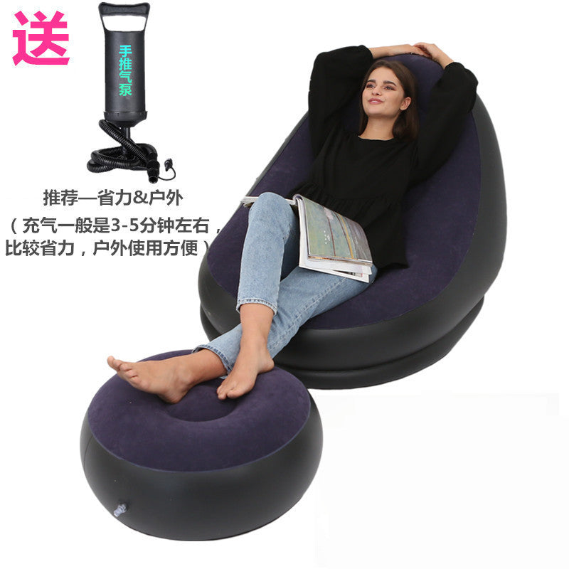 New thickened inflatable lazy sofa with footrest leisure sofa