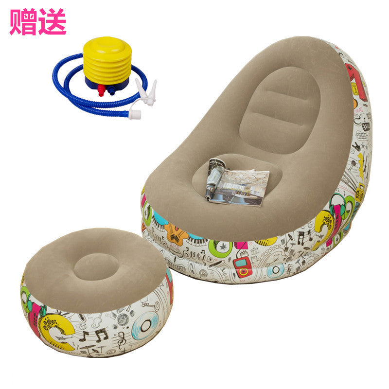 New thickened inflatable lazy sofa with footrest leisure sofa