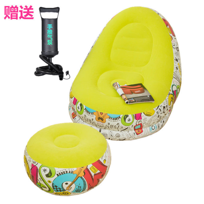 New thickened inflatable lazy sofa with footrest leisure sofa