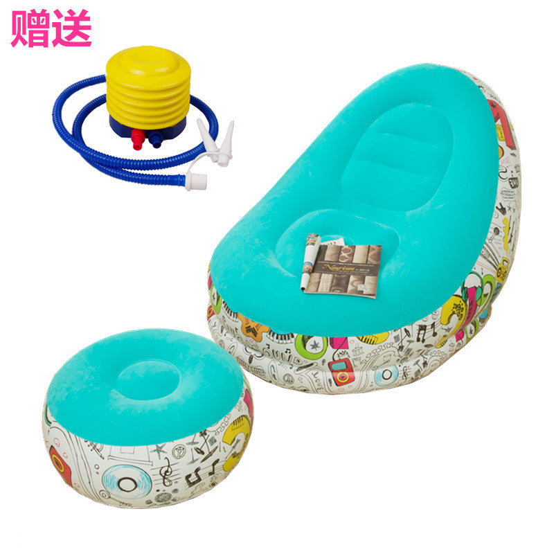 New thickened inflatable lazy sofa with footrest leisure sofa