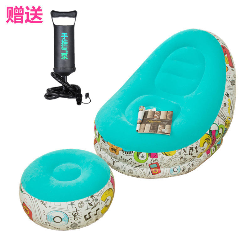 New thickened inflatable lazy sofa with footrest leisure sofa