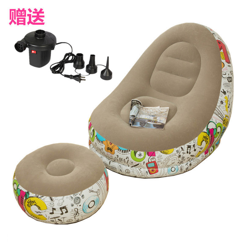 New thickened inflatable lazy sofa with footrest leisure sofa