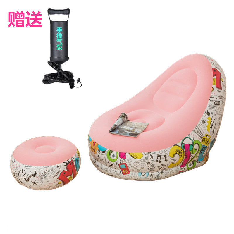 New thickened inflatable lazy sofa with footrest leisure sofa