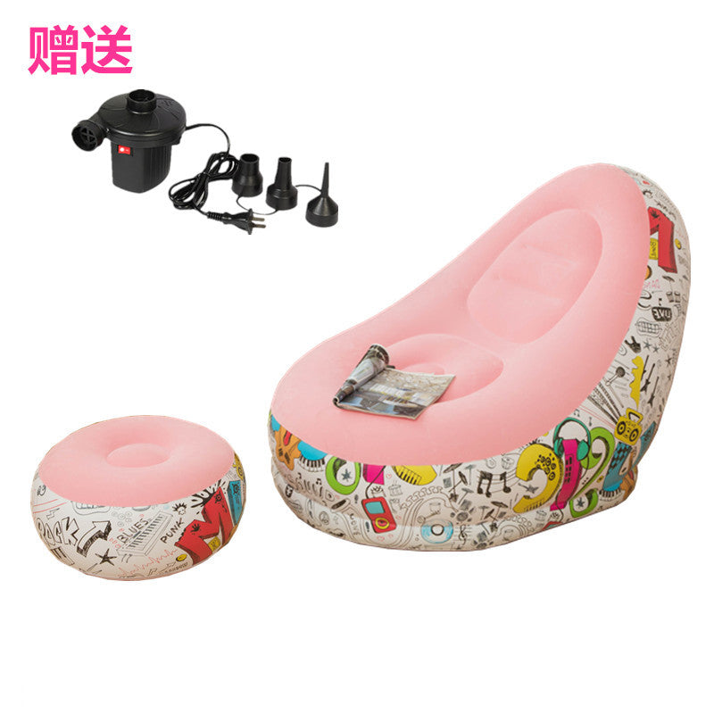 New thickened inflatable lazy sofa with footrest leisure sofa