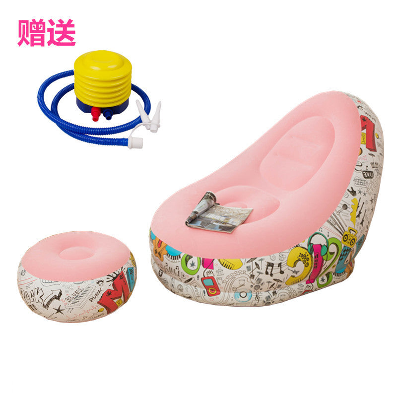 New thickened inflatable lazy sofa with footrest leisure sofa