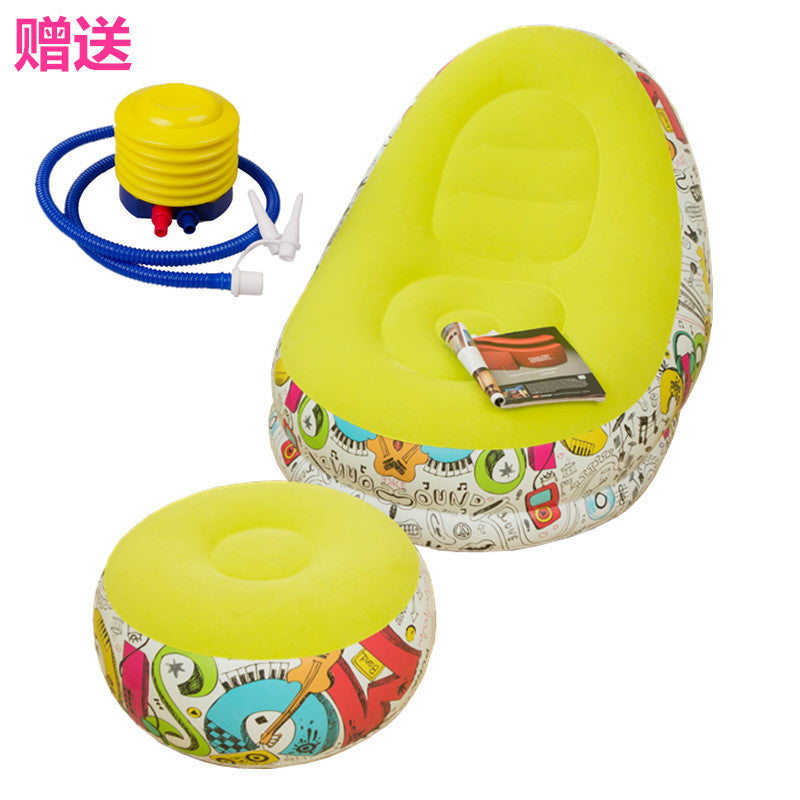 New thickened inflatable lazy sofa with footrest leisure sofa