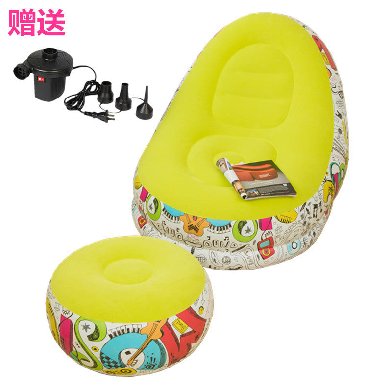 New thickened inflatable lazy sofa with footrest leisure sofa