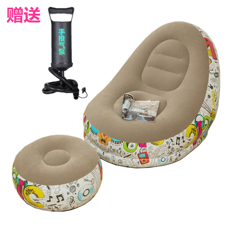 New thickened inflatable lazy sofa with footrest leisure sofa