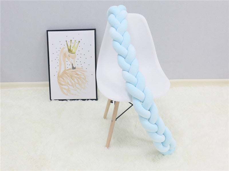 New hand-woven long knotted ball three-strand braid anti-collision soft bag baby bed circumference