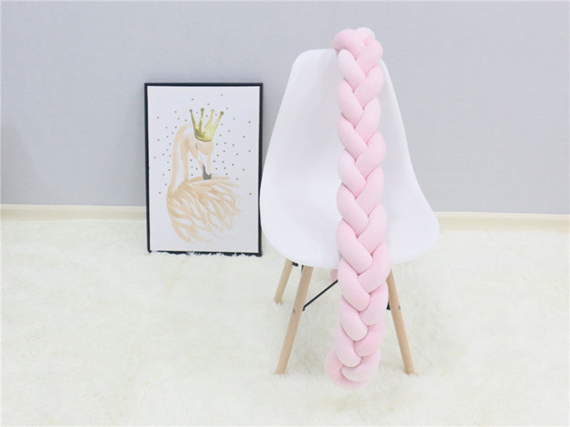 New hand-woven long knotted ball three-strand braid anti-collision soft bag baby bed circumference