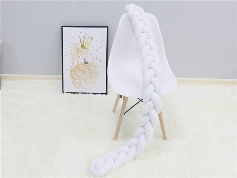 New hand-woven long knotted ball three-strand braid anti-collision soft bag baby bed circumference