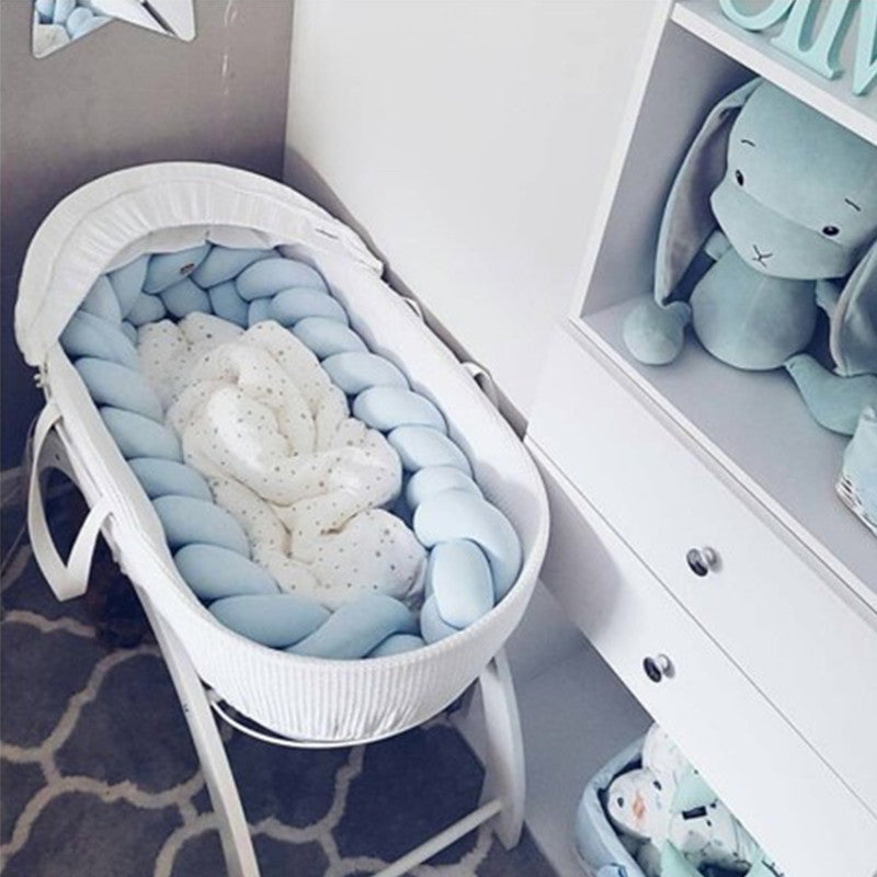 New hand-woven long knotted ball three-strand braid anti-collision soft bag baby bed circumference