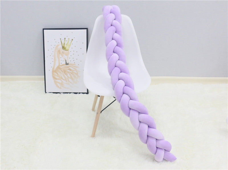 New hand-woven long knotted ball three-strand braid anti-collision soft bag baby bed circumference
