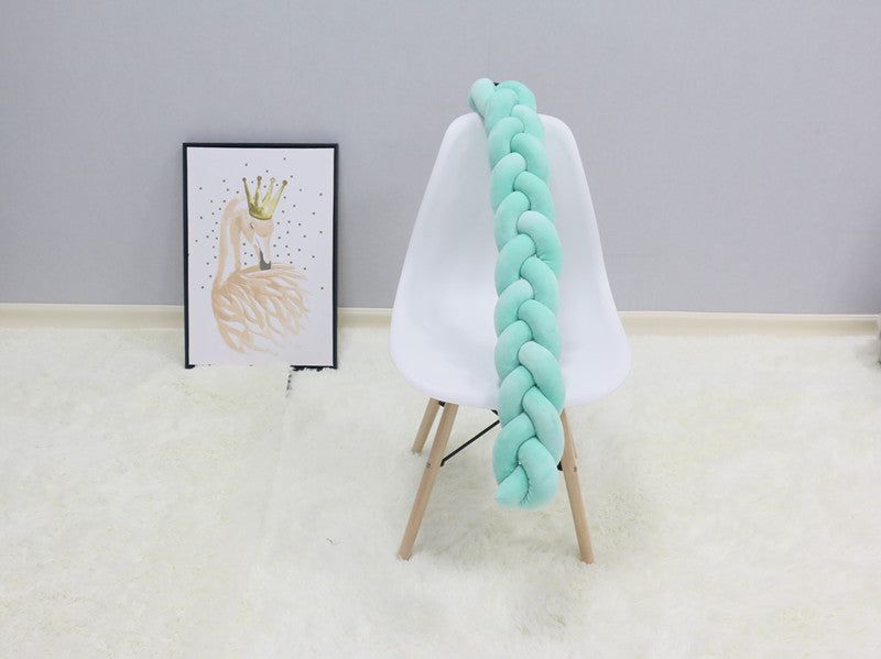 New hand-woven long knotted ball three-strand braid anti-collision soft bag baby bed circumference