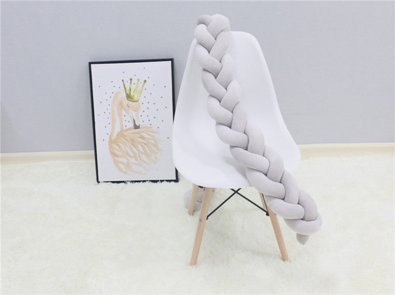 New hand-woven long knotted ball three-strand braid anti-collision soft bag baby bed circumference