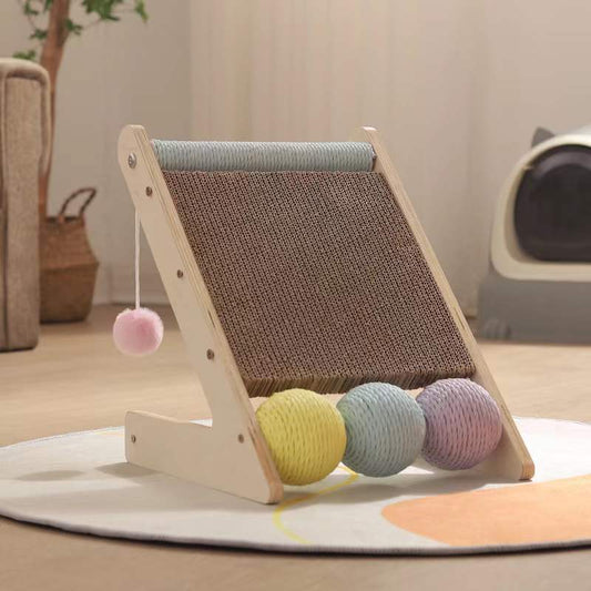 Cat Scratching Board Solid Wood Toy