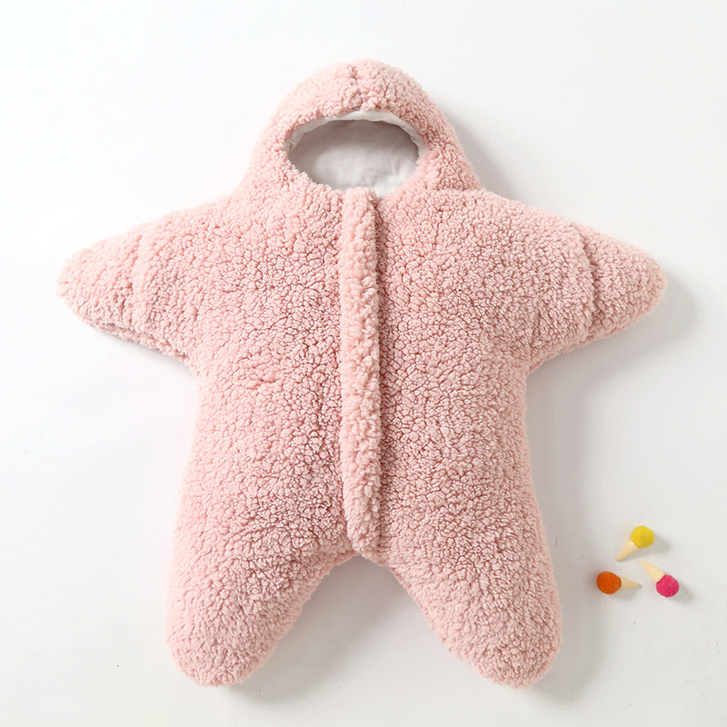Baby sleeping bag starfish lamb velvet split-leg sleeping bag