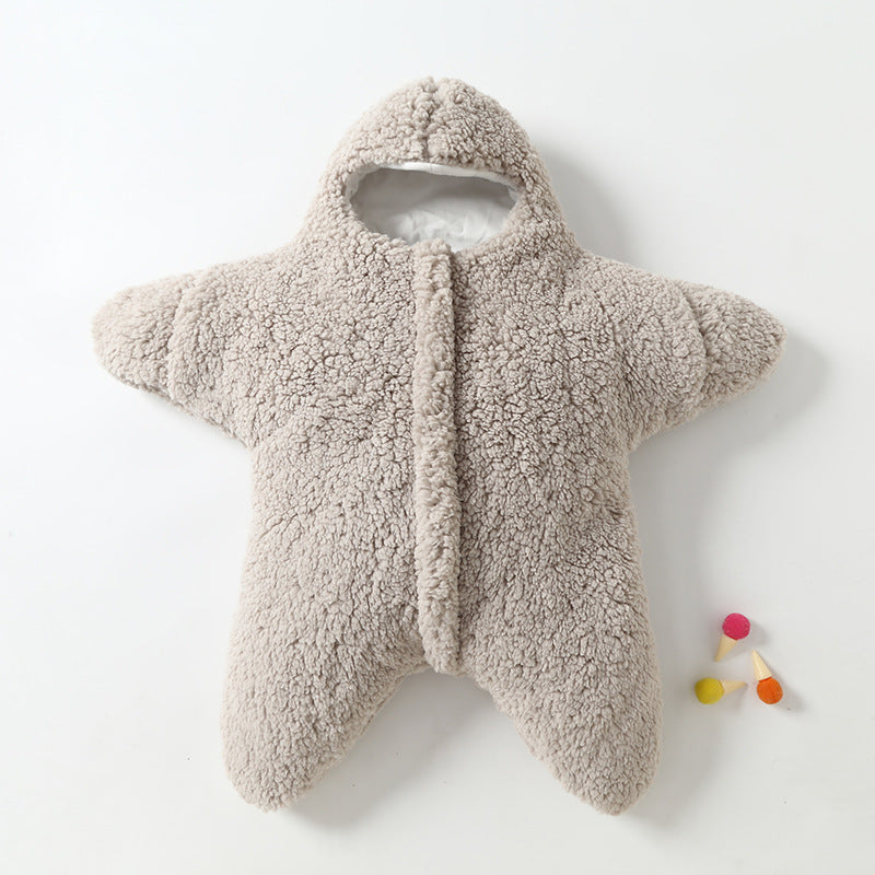Baby sleeping bag starfish lamb velvet split-leg sleeping bag