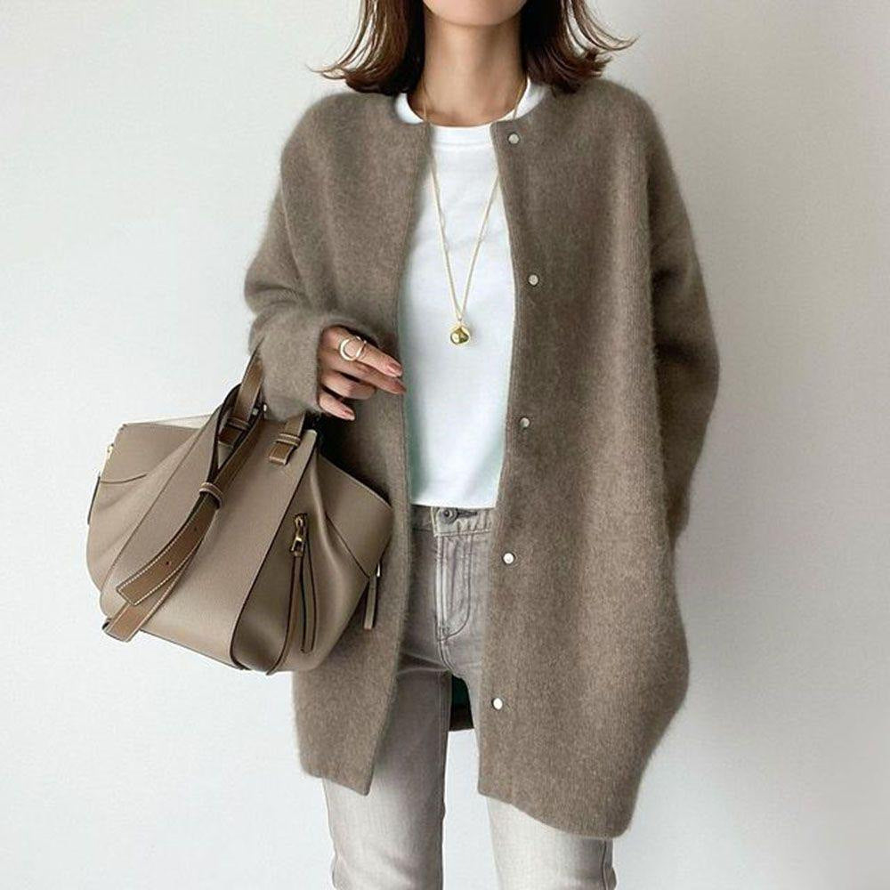 Autumn new super soft knitted jacket slim design loose jacket