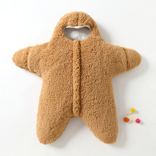 Baby sleeping bag starfish lamb velvet split-leg sleeping bag