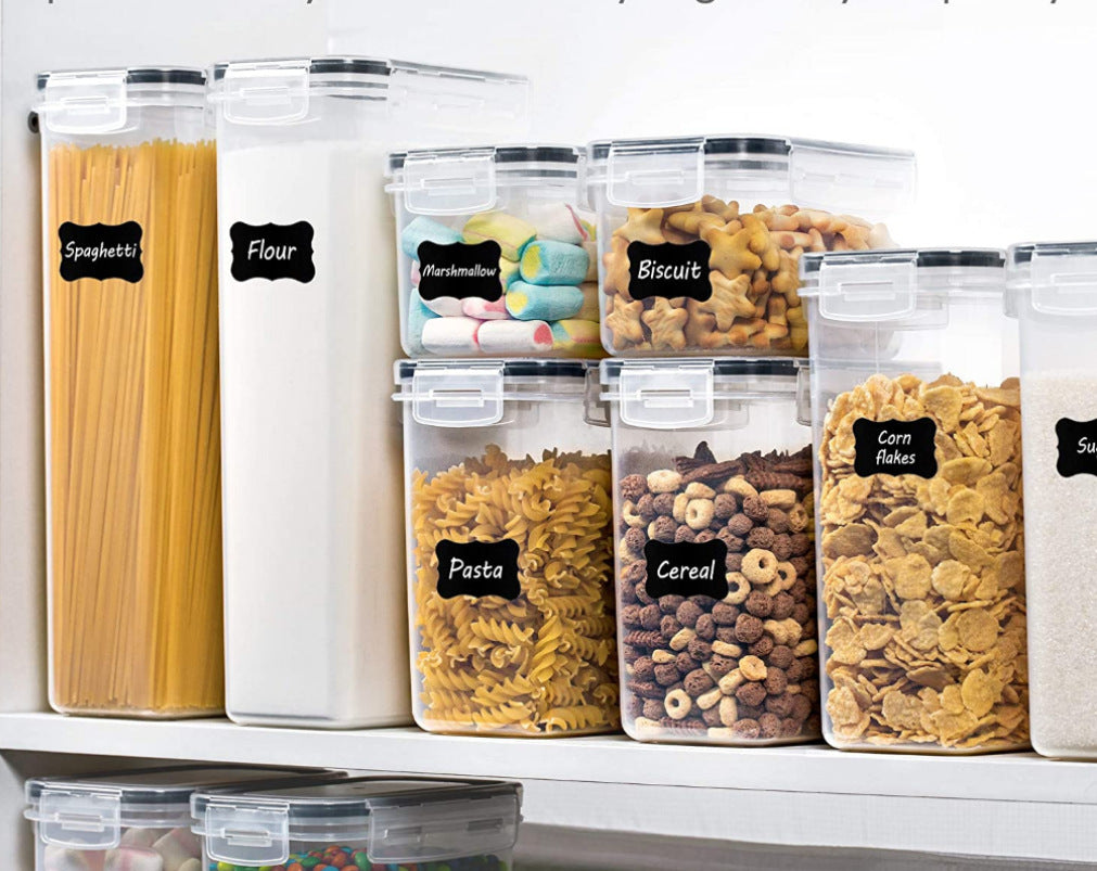 Kitchen sealed cans storage can be refrigerated without peculiar smell transparent plastic seven-piece set storage tank