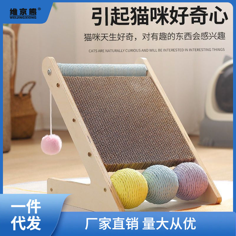 Cat Scratching Board Solid Wood Toy