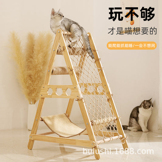New large climbing net cat climbing frame wooden