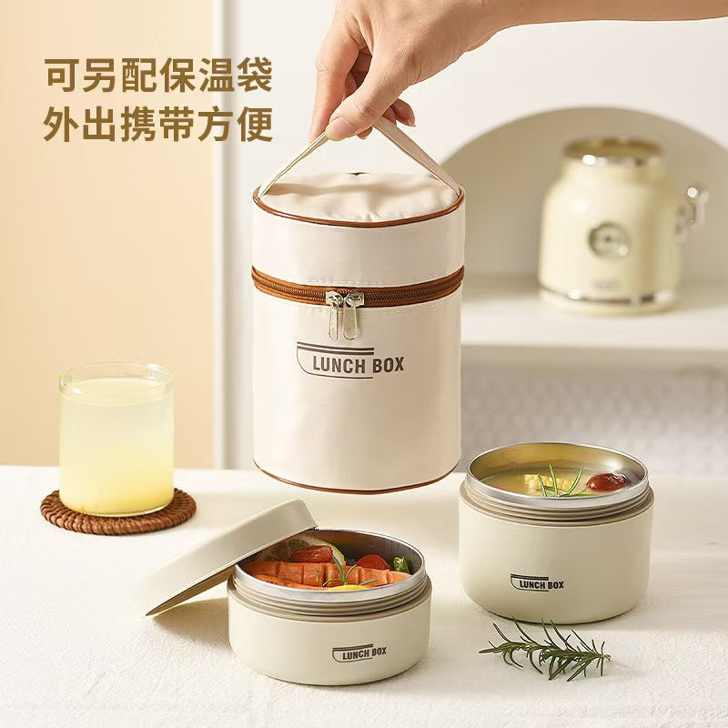 304 stainless steel lunch box insulation lunch box soup pot simple soup bowl microwave lunch box