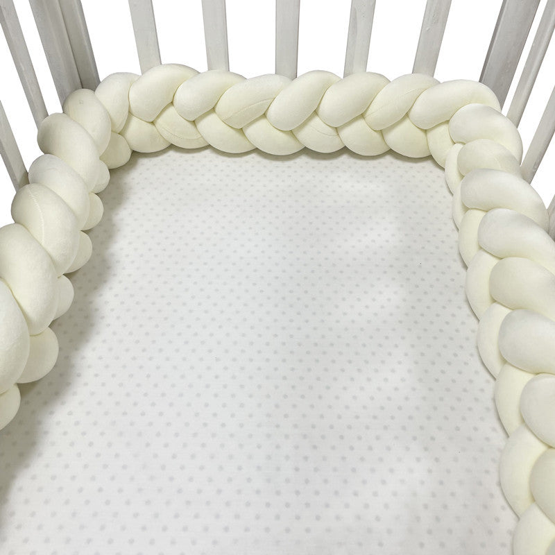 New hand-woven long knotted ball three-strand braid anti-collision soft bag baby bed circumference