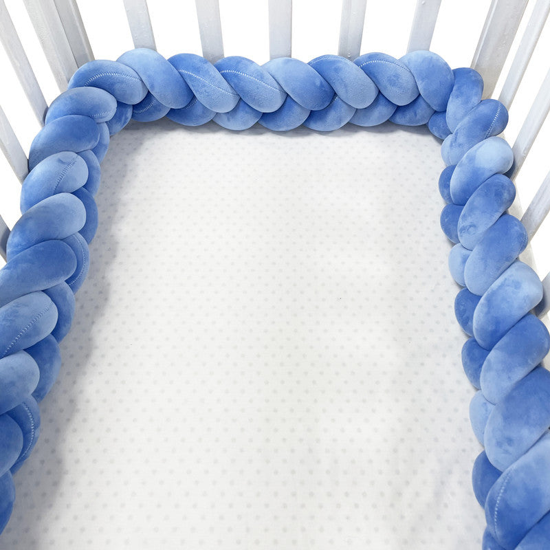 New hand-woven long knotted ball three-strand braid anti-collision soft bag baby bed circumference