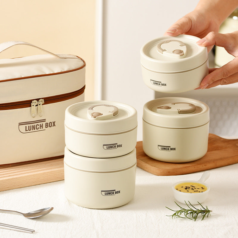 304 stainless steel lunch box insulation lunch box soup pot simple soup bowl microwave lunch box