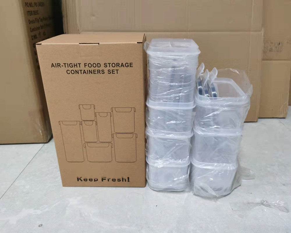 Kitchen sealed cans storage can be refrigerated without peculiar smell transparent plastic seven-piece set storage tank