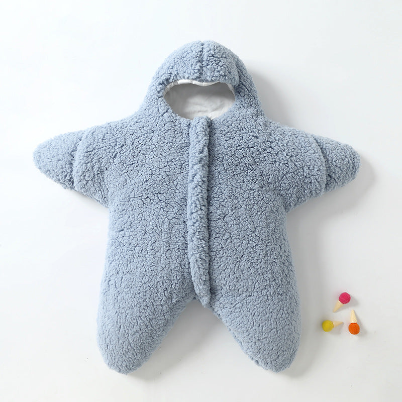 Baby sleeping bag starfish lamb velvet split-leg sleeping bag
