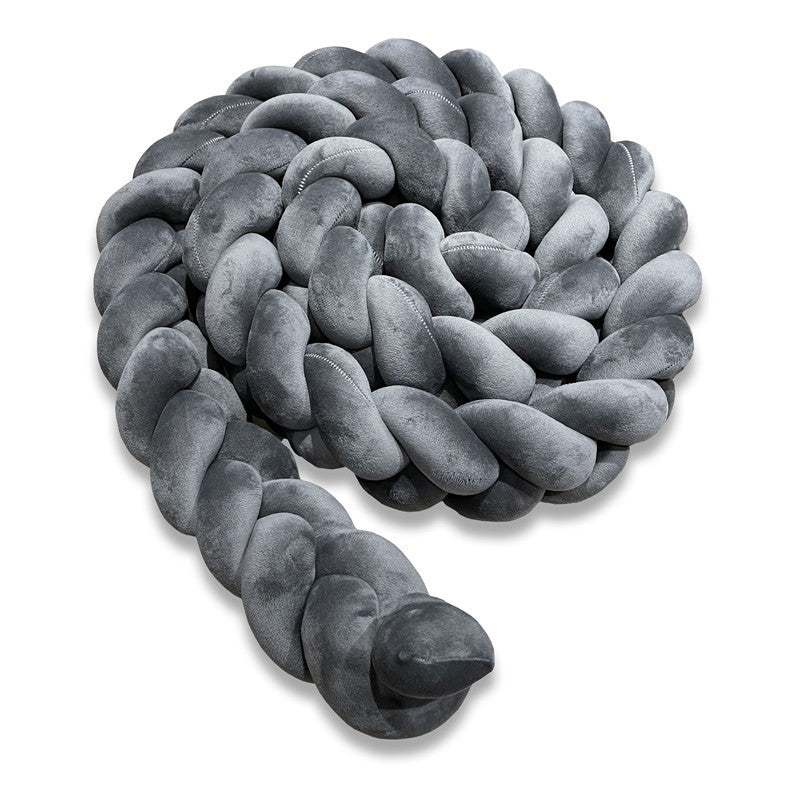 New hand-woven long knotted ball three-strand braid anti-collision soft bag baby bed circumference