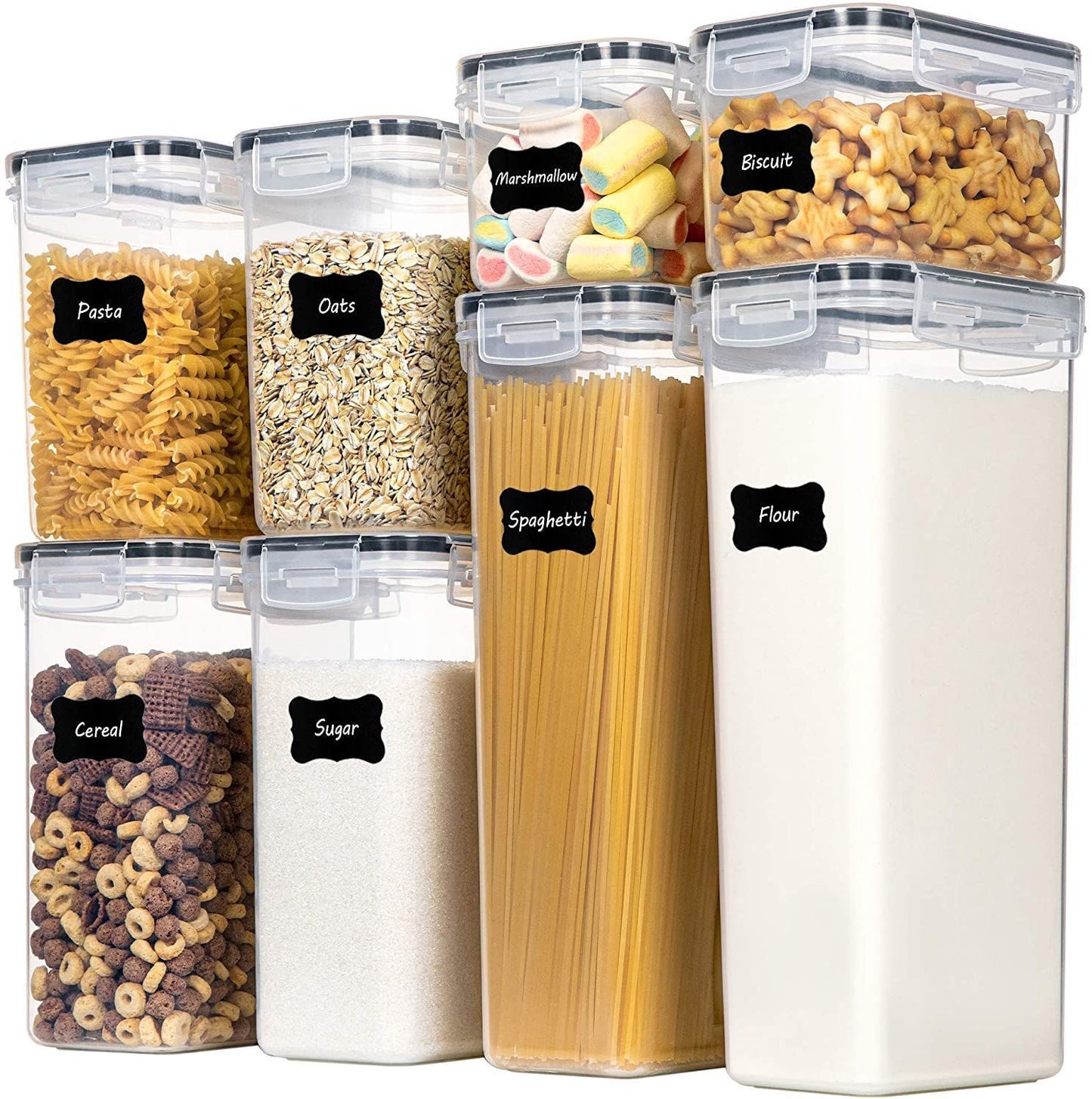 Kitchen sealed cans storage can be refrigerated without peculiar smell transparent plastic seven-piece set storage tank