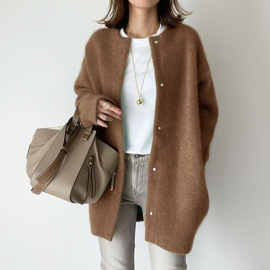Autumn new super soft knitted jacket slim design loose jacket