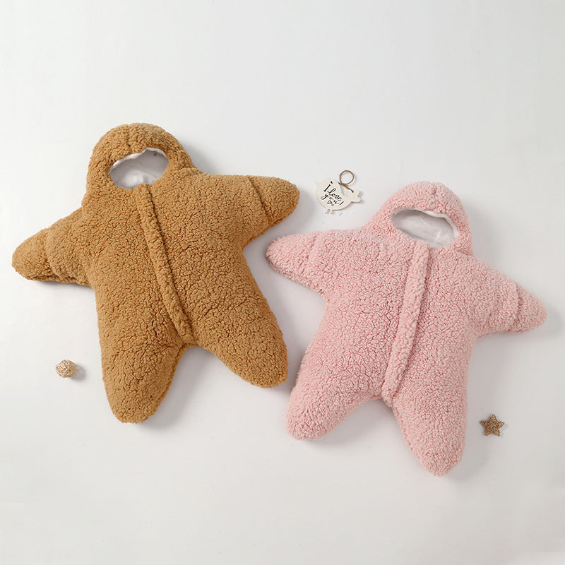 Baby sleeping bag starfish lamb velvet split-leg sleeping bag