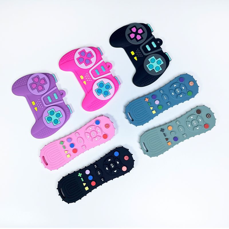Baby simulation remote control teether game controller teething stick toy anti-eating hand biting tooth muscle trainer