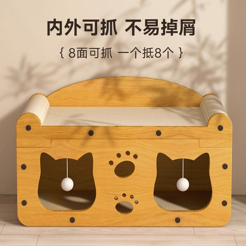 Cat scratching board cat bed