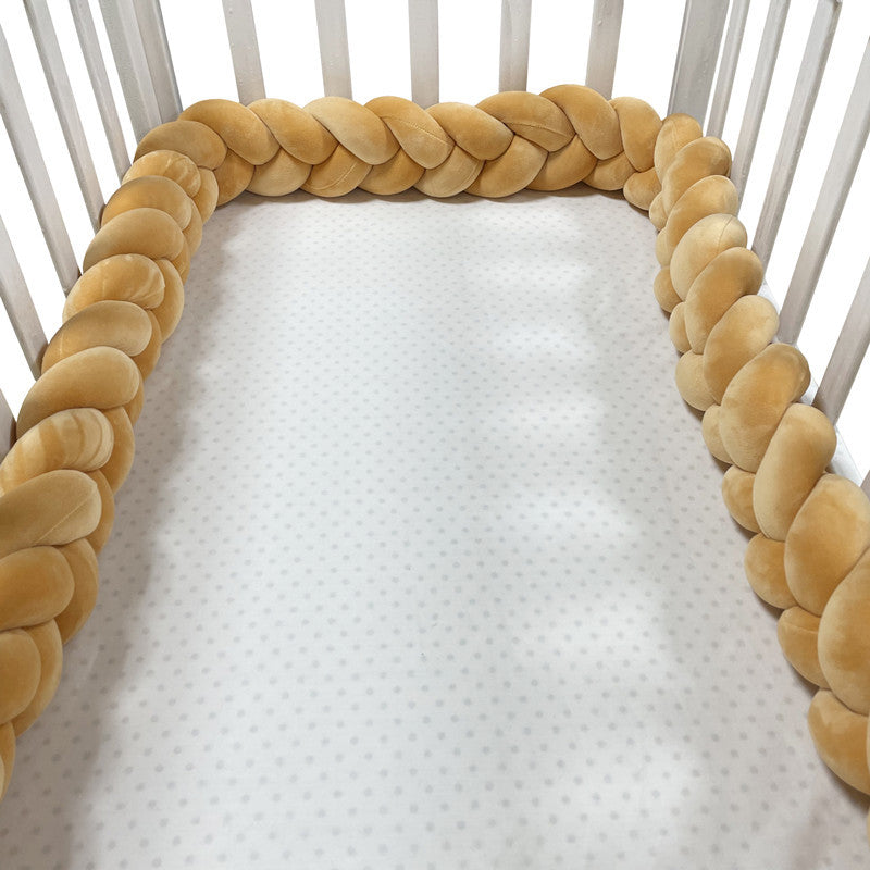 New hand-woven long knotted ball three-strand braid anti-collision soft bag baby bed circumference
